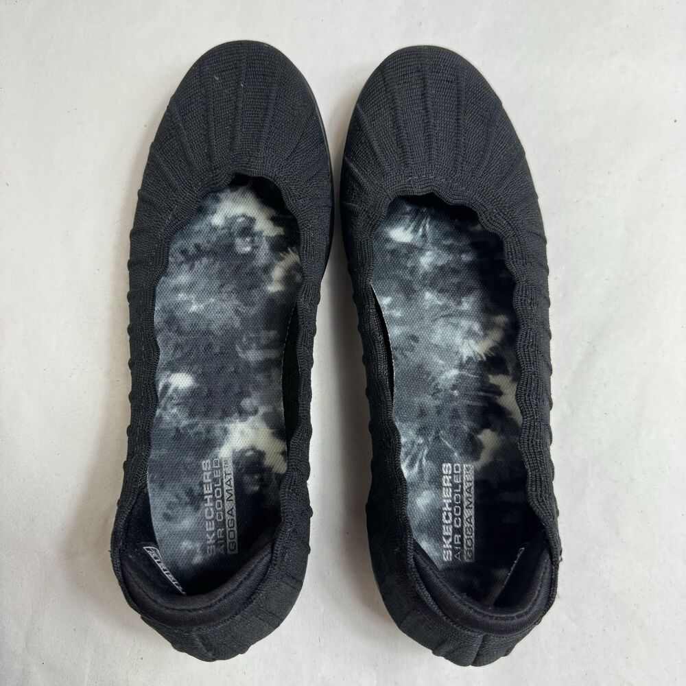 Skechers Air Cooled Goga Mat Slip-On Shoes Women’s Size 8 Black Round Toe - Picture 2 of 14